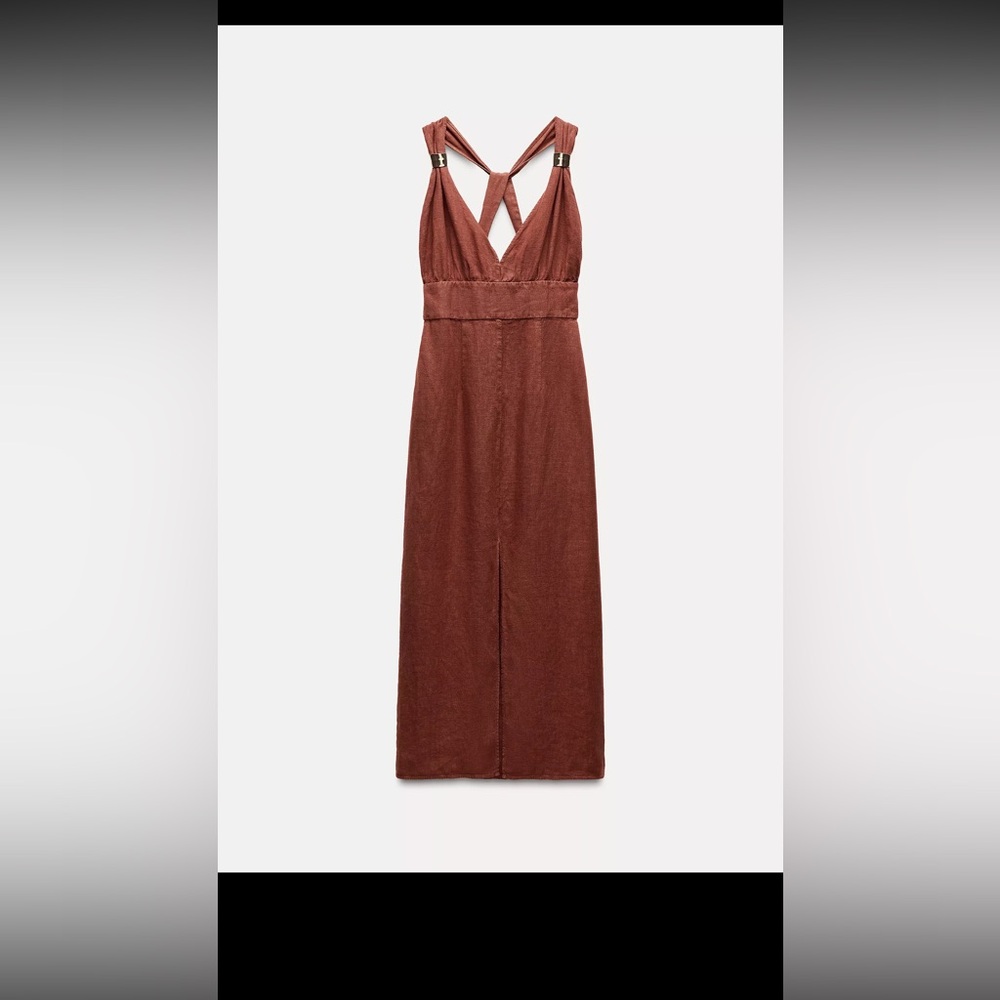 Zara Brown Backless Dress